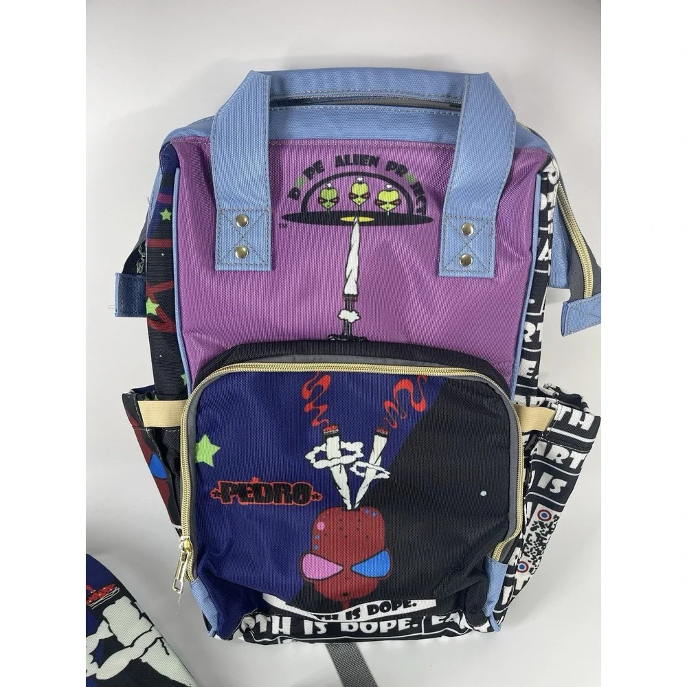 Weedhead Pedro Earth Is Dope Diaper Bag Backpack & Sling Bag Set Rare USA